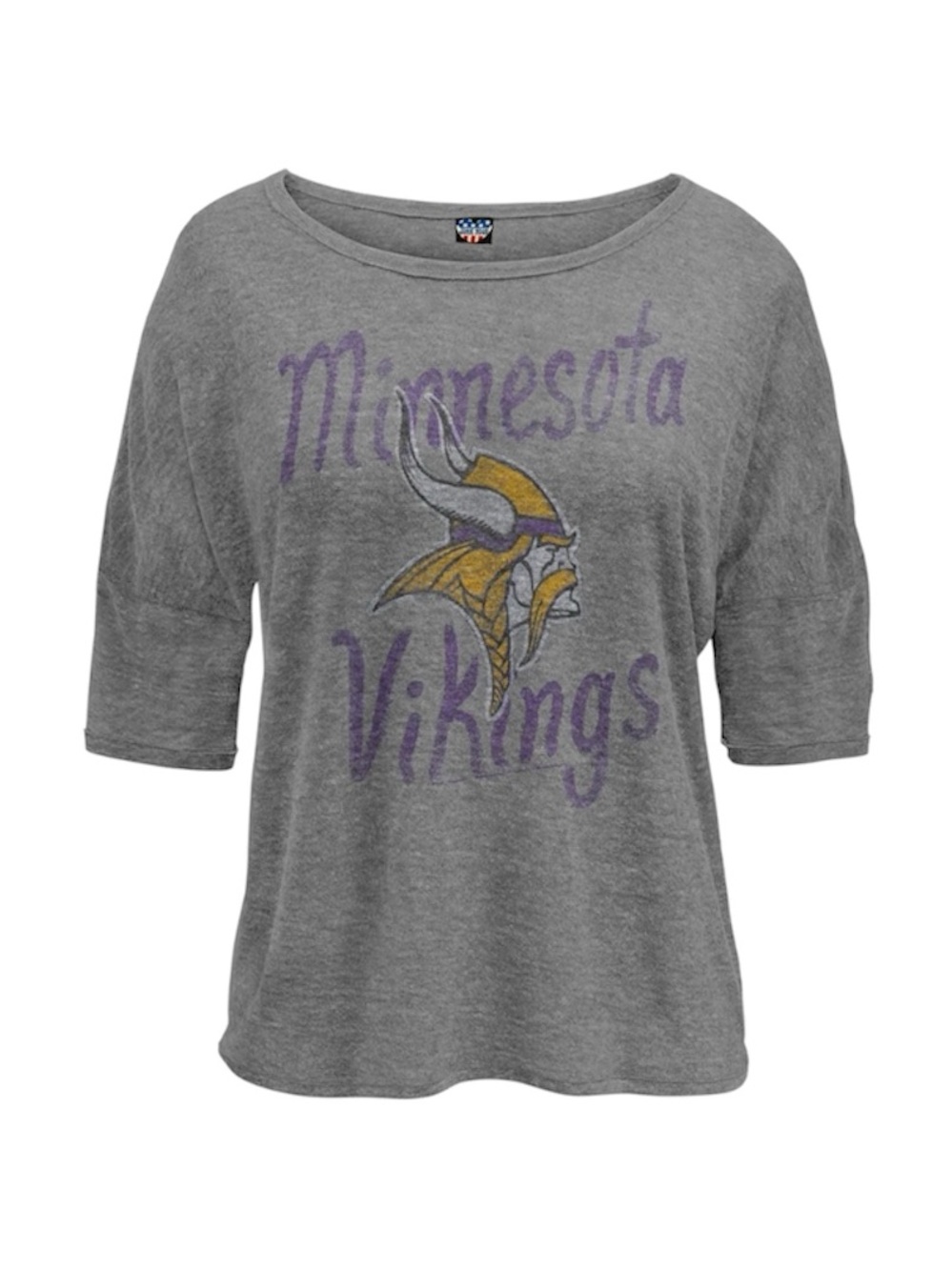 Junk Food Minnesota Vikings Game Day Oversized T-Shirt Gray Size Medium